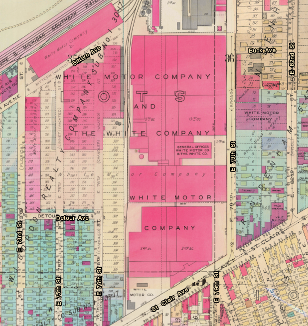 Top Down White Motor Company from Historical Cleveland ArcGis