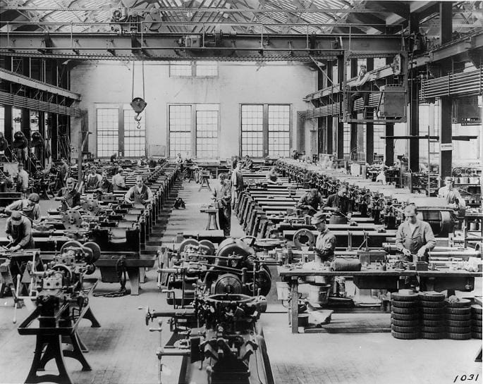 Workers and Machines organized into two columns with 30+ rows. 