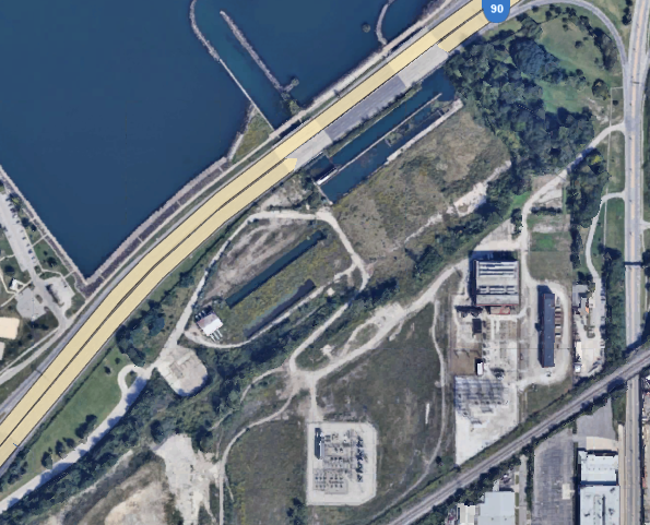 Google Earth image of former Cleveland Electric Coal Plant.